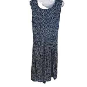 KUT FROM THE KLOTH Blue & White Sheath Dress Scoop Neck Midi -‎ Size 6